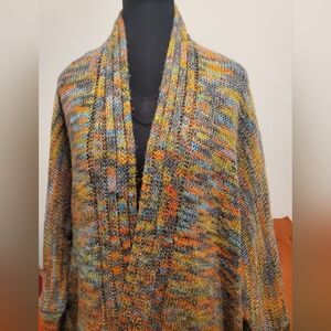 Sage & Flower- Colorful Open Cardigan has some shimmery metallic thread Sz.Large